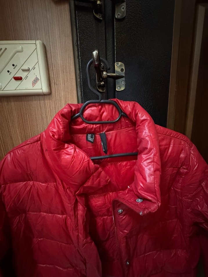 Düğmeli Kırmızı Kadın Midi Mont - Görsel 2