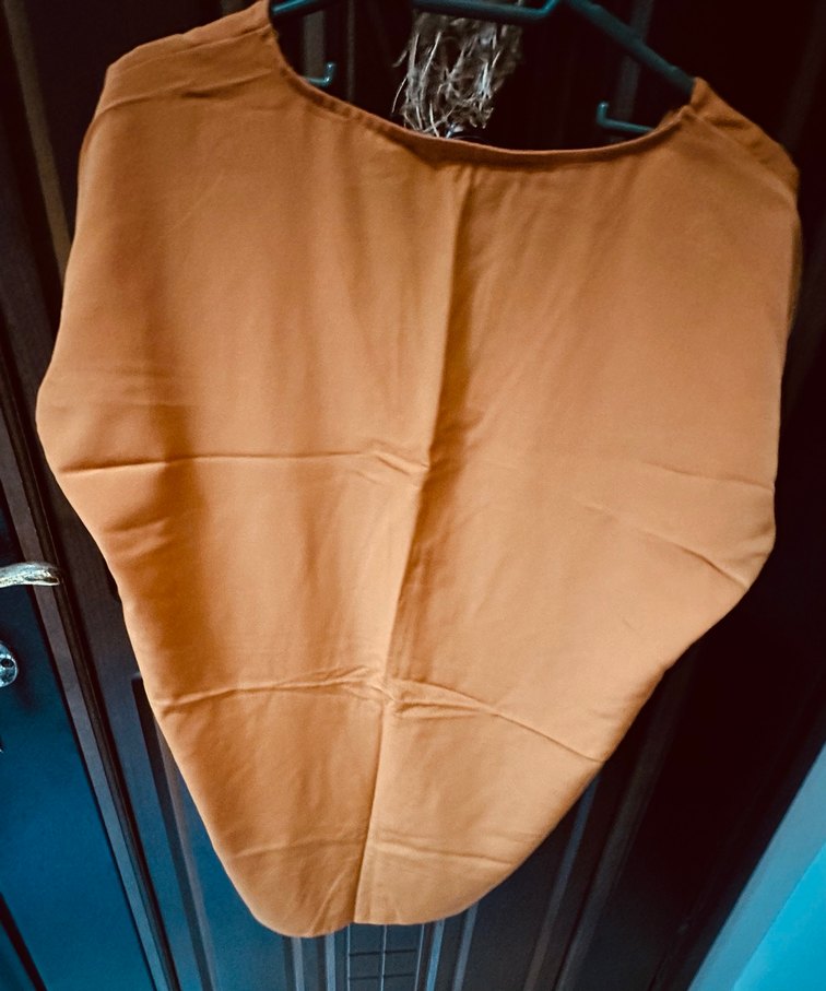 Bej V Yakalı Kısa Kollu Salaş Bluz - Görsel 2