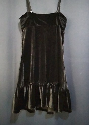 Siyah Straplez Midi Gotik Elbise - Görsel 2