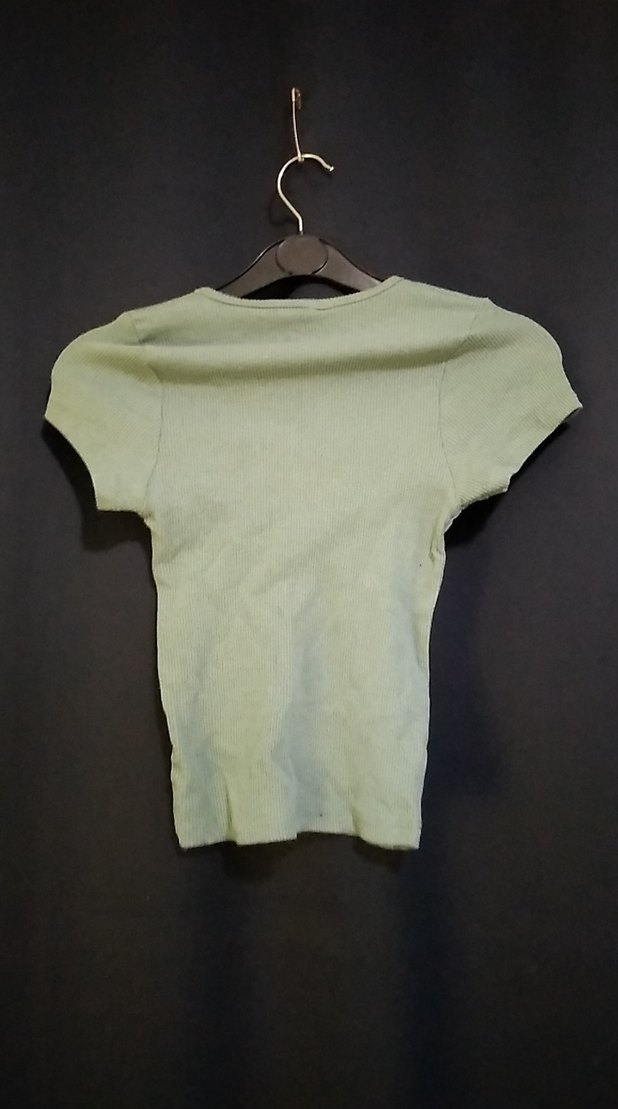 kadın basic yeşil tişört - Görsel 2