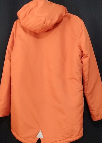 Turuncu Kapüşonlu kız cocuk Kış Montu - Görsel 2