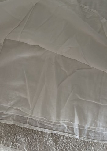 Askılı Beyaz Uzun Hamile elbise L beden keten - Görsel 2