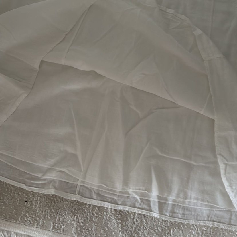 Askılı Beyaz Uzun Hamile elbise L beden keten - Görsel 2