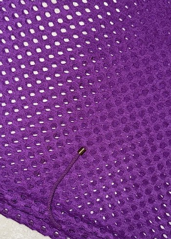 Mor Dantelli Straplez Crop Top - Görsel 3