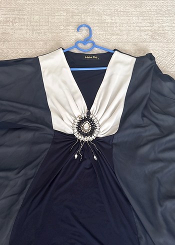 V Yaka Drapeli abiye 40 beden - Görsel 2