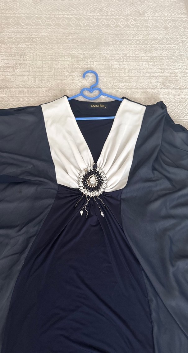 V Yaka Drapeli abiye 40 beden - Görsel 2