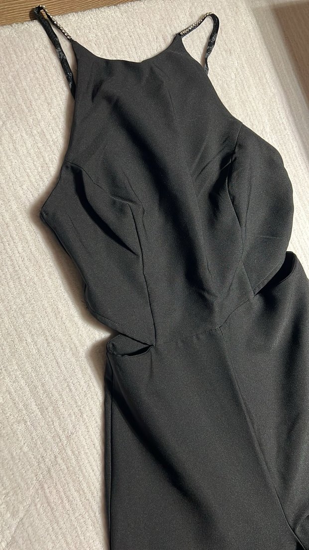 Siyah  abiye Uzun Kadın Tulum 34 beden - Görsel 2