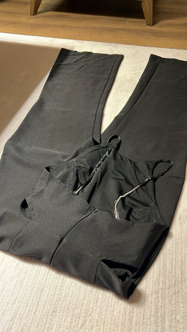 Siyah  abiye Uzun Kadın Tulum 34 beden - Görsel 3