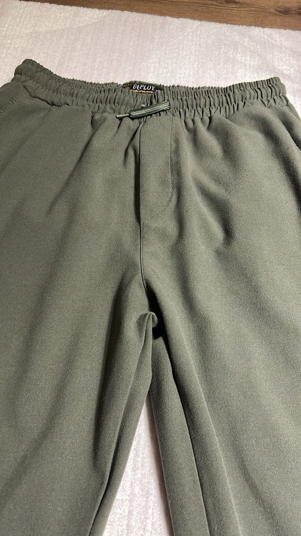 Gri Yeşil Rahat Kesim erkek yazlık Pantolon - Görsel 2