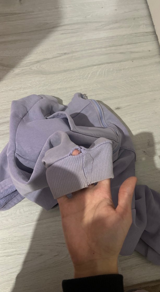 Mor Kapüşonlu Fermuarlı Kadın Sweatshirt - Görsel 3