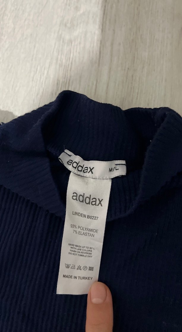 Lacivert çizgili crop - Görsel 3