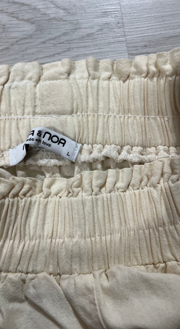 Bej Rahat Kesim Keten Kadın Pantolon - Görsel 4