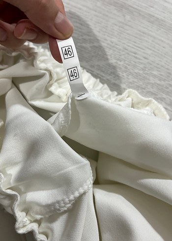 Beyaz Kadın Kumaş Pantolon Midi Boy - Görsel 3