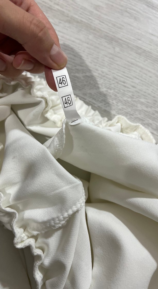 Beyaz Kadın Kumaş Pantolon Midi Boy - Görsel 3