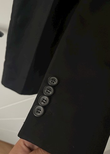 Erkek Siyah Regular Fit Tek Düğmeli Takım Elbise - Görsel 4