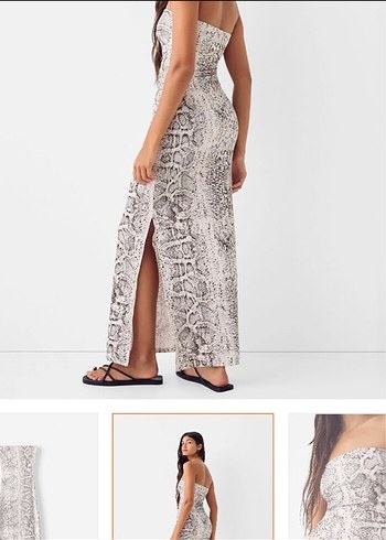 Yılan Desenli Bershka Uzun Elbise - Görsel 3