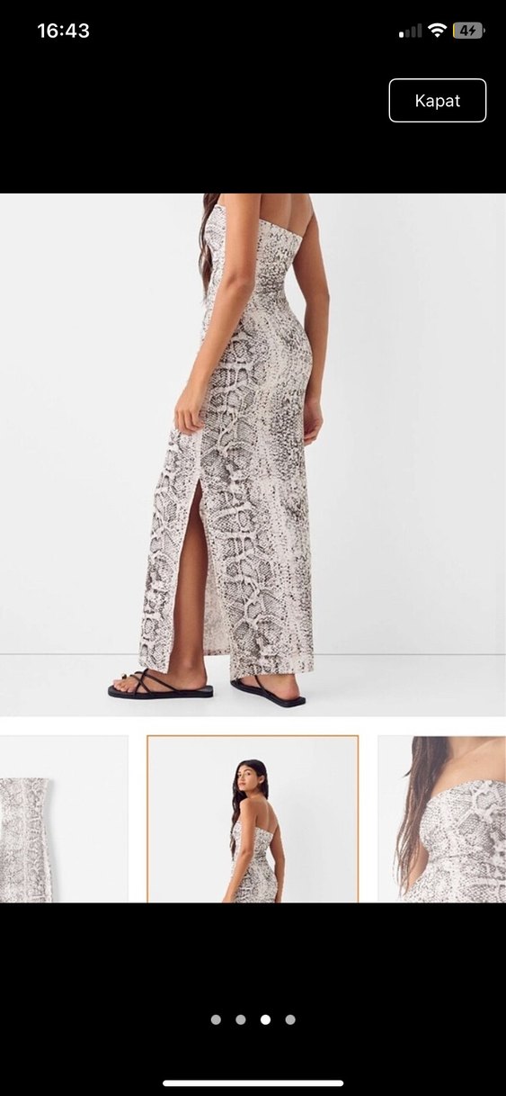 Yılan Desenli Bershka Uzun Elbise - Görsel 3