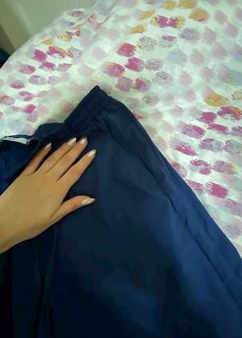 Kadın Lacivert Paraşüt Kumaş Pantolon - Görsel 3