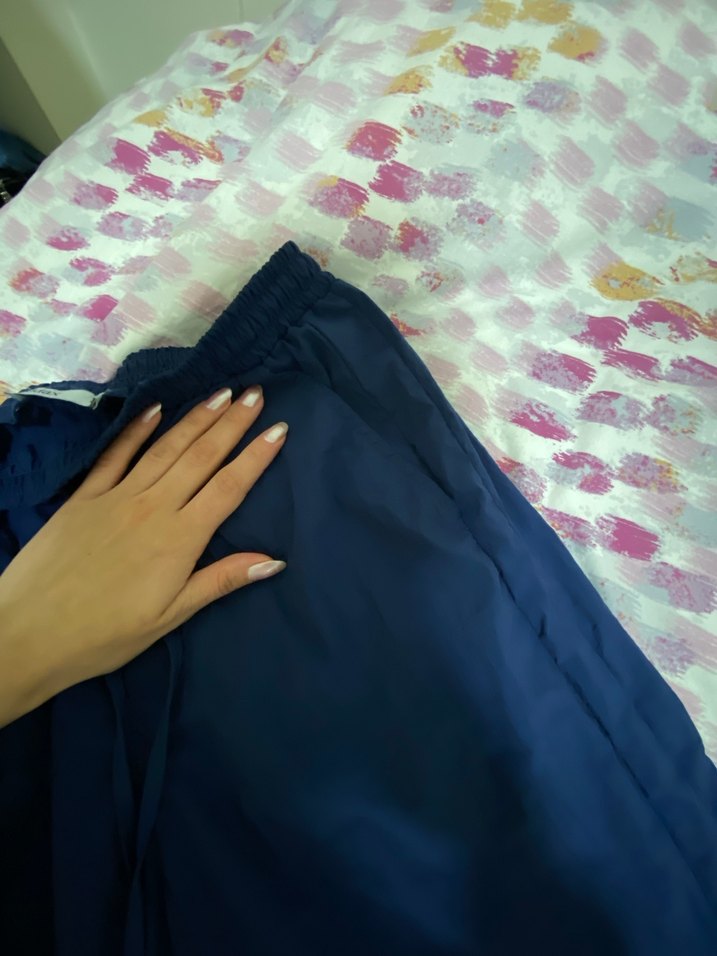 Kadın Lacivert Paraşüt Kumaş Pantolon - Görsel 3