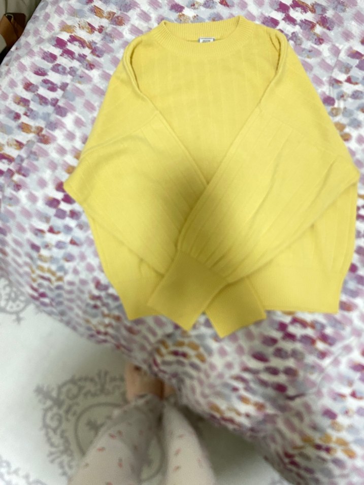 Sarı Kadın Triko Salaş Kazak - Görsel 2