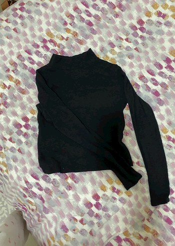 Siyah Boğazlı Kadın Triko Body - Görsel 2