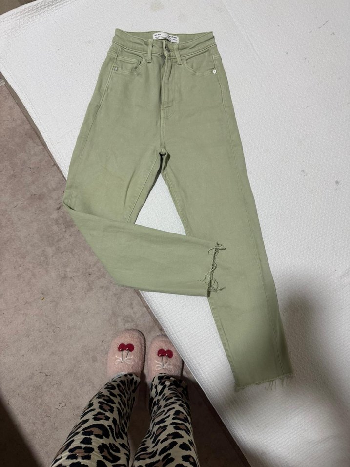 Yeşil Kadın Kot Pantolon - Görsel 2