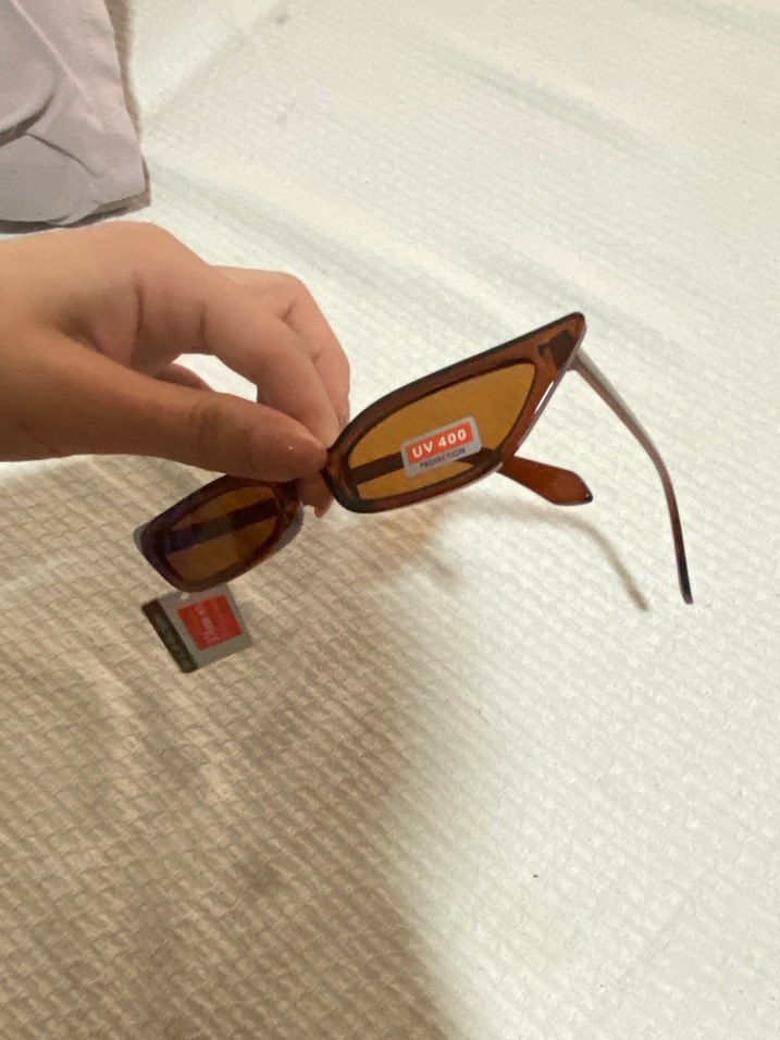 Retro Bohem Tarzı UV400 Korumalı Kahverengi Gözlük - Görsel 2