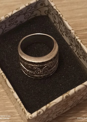 925 syar gümüş kemer Detaylı Siyah Vintage Kadın Yüzük - Görsel 4