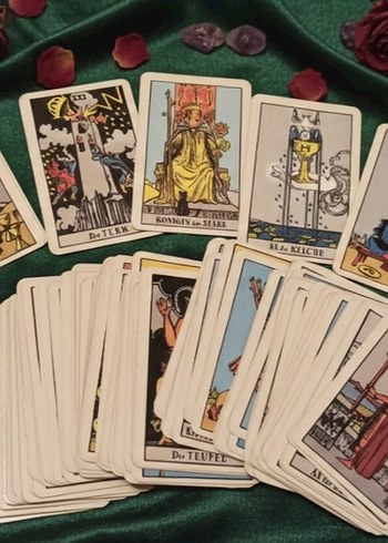 Tarot Kartları Seti Kırmızı Kutuda - Görsel 2