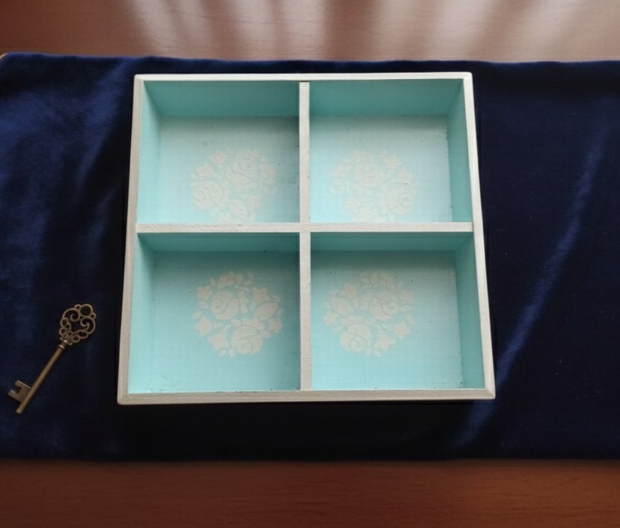 Turkuaz Bölmeli Makyaj ve Takı Kutusu çok şık dekoratif - Görsel 2