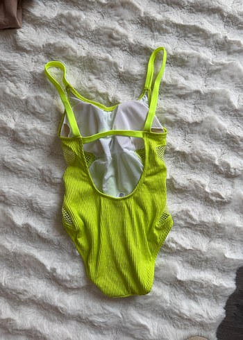 Sarı Örgü İnce Askılı Kadın Mayo - Görsel 3