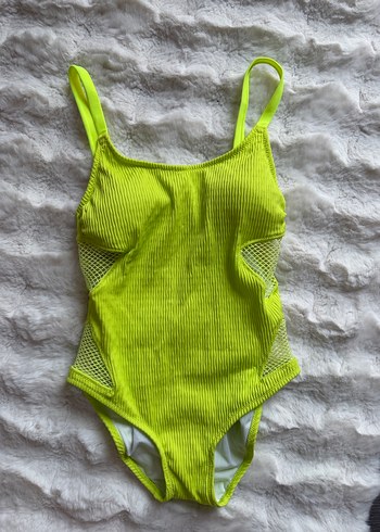 Sarı Örgü İnce Askılı Kadın Mayo - Görsel 2