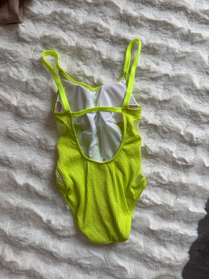 Sarı Örgü İnce Askılı Kadın Mayo - Görsel 3