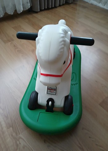 Beyaz Plastik Sallanan At Oyuncağı pilsan marka - Görsel 3