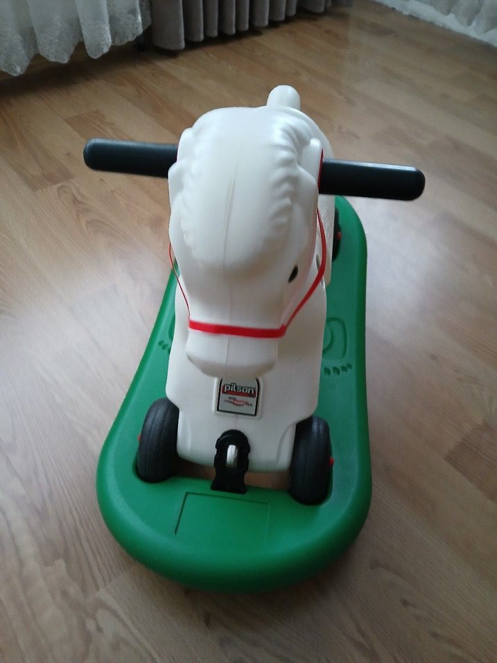 Beyaz Plastik Sallanan At Oyuncağı pilsan marka - Görsel 3