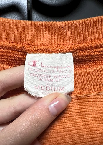 Champion Turuncu Vintage Kadın Sweatshirt Uzun Kollu - Görsel 3