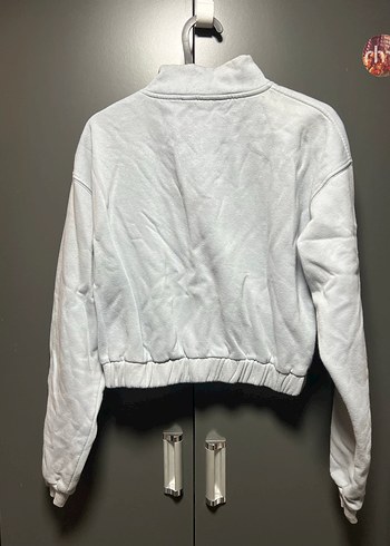 Gri Yarım Fermuarlı Kadın Sweatshirt - Görsel 2