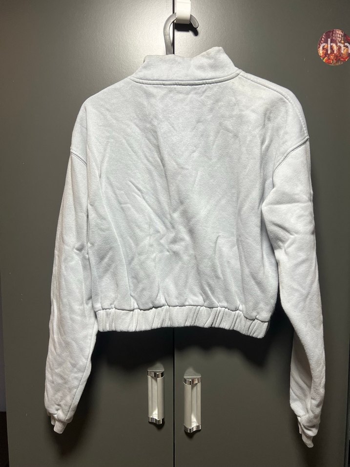 Gri Yarım Fermuarlı Kadın Sweatshirt - Görsel 2