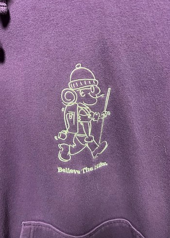 Mor Kapüşonlu Kadın Sweatshirt - Görsel 2