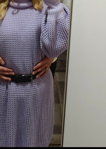 Mor Triko Boğazlı Kadın Kazak - Görsel 6