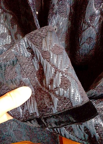 Düğmeli Koyu Gri Midi Kadın Blazer - Görsel 4