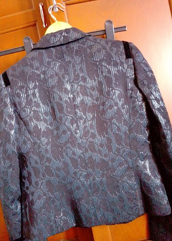 Düğmeli Koyu Gri Midi Kadın Blazer - Görsel 6