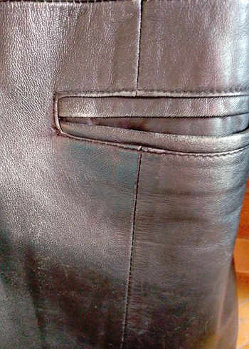 Düğmeli Siyah Deri Kadın Ceket - Görsel 5