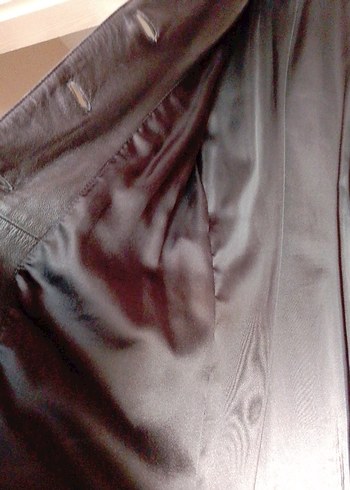 Düğmeli Siyah Deri Kadın Ceket - Görsel 4