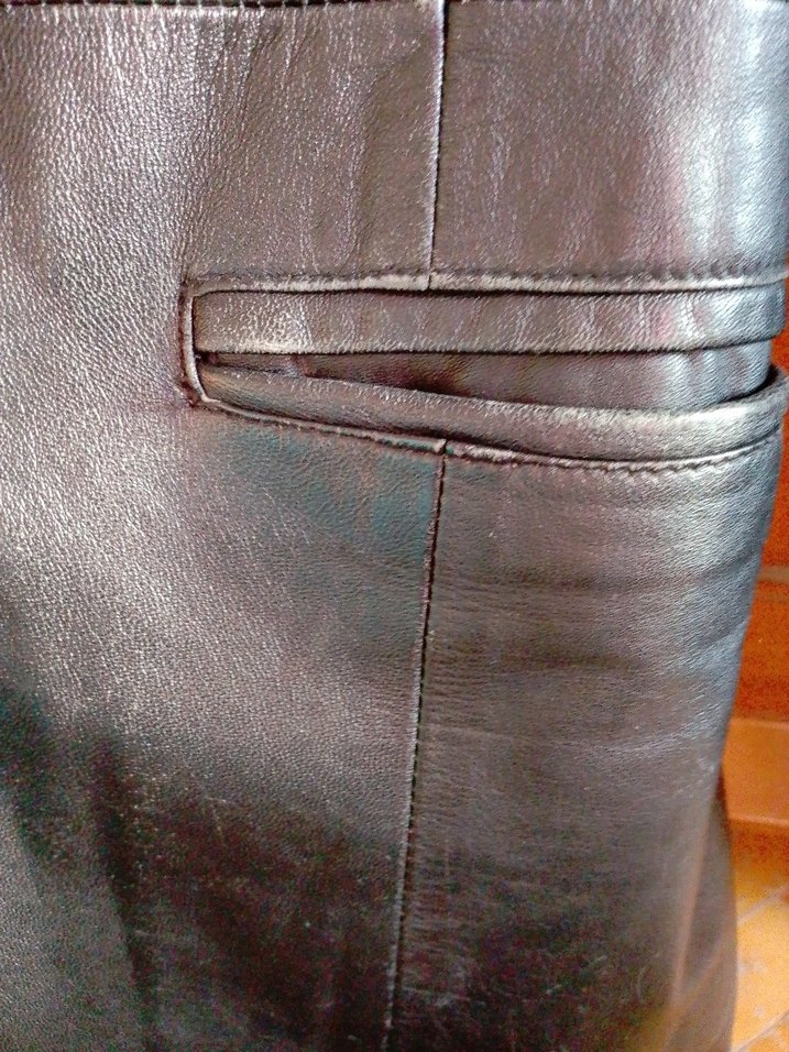 Düğmeli Siyah Deri Kadın Ceket - Görsel 5