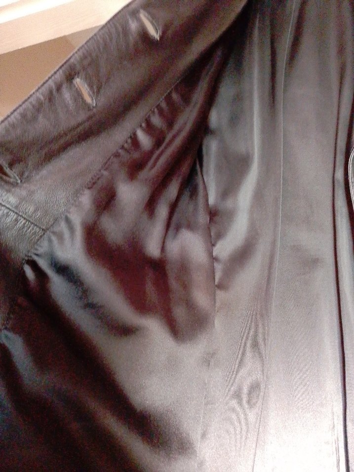 Düğmeli Siyah Deri Kadın Ceket - Görsel 4