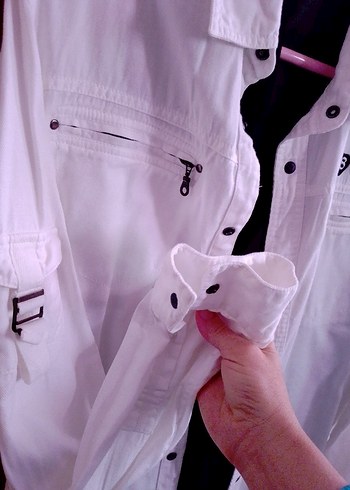 Düğmeli Beyaz Pamuklu Erkek Gömlek - Görsel 3