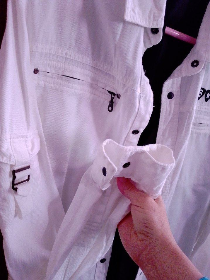 Düğmeli Beyaz Pamuklu Erkek Gömlek - Görsel 3