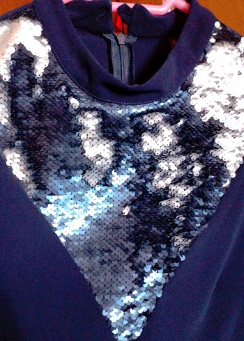 Uzun Lacivert Hakim Yaka Kadın Abiye yada gunluk takim - Görsel 2