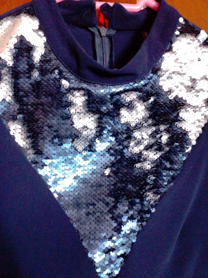 Uzun Lacivert Hakim Yaka Kadın Abiye yada gunluk takim - Görsel 2